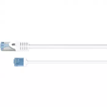 Goobay Ultra-Flexibles CAT 6A Patchkabel schlank U/UTP Weiß - extrem kurzer Stecker (74286)