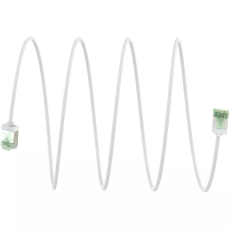 Goobay Ultra-Flexibles CAT 8.1 Patchkabel schlank U/FTP Weiß - extra-flacher Stecker 99,9 % (74361)