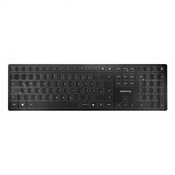 Cherry KW 9100 schlank Portugal Schwarz – kabellose Tastatur, 2,4 GHz & Bluetooth, QWERTY Portugiesisch