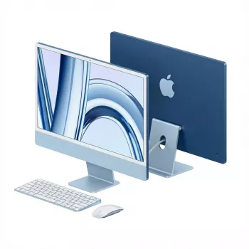 APPLE iMac Z1E5 59,62cm 23,5Zoll Standardglas M4 8C CPU/8C GPU/16C N.E. 16GB 256GB SSD Gbit Eth MM MaKey DE Blau (Z1E5-MWUF3D/A-079C7M)