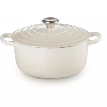 Le Creuset Signature Roaster rund 22 cm Meringue creme (21177227164430)