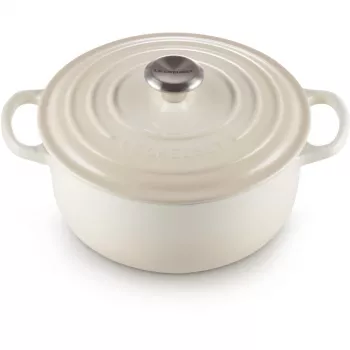 Le Creuset Signature Roaster rund 22 cm Meringue creme (21177227164430)
