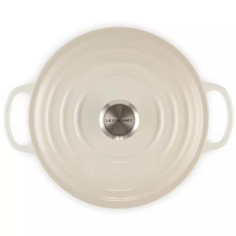 Le Creuset Signature Roaster rund 22 cm Meringue creme (21177227164430)