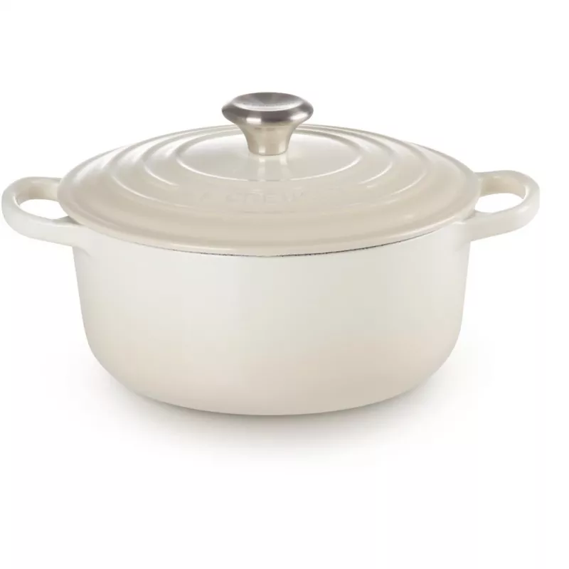 Le Creuset Signature Roaster rund 22 cm Meringue creme (21177227164430)
