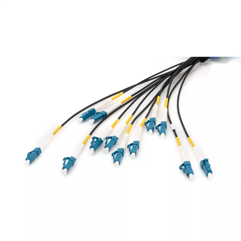 Digitus Vorkonfektioniertes Glasfaser-Universal-Breakout-Kabel Singlemode OS2 12 Fasern LC/UPC - LC/UPC 150m