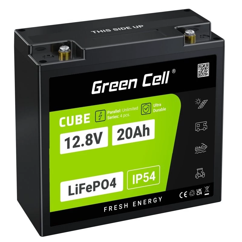 UPS-Batterie Grün Cell GC-LFPGC12V20AH Lithium-Eisenphosphat 12,8 V 20 Ah, 256 Wh, 185 x 80 x 170 mm, 3 kg