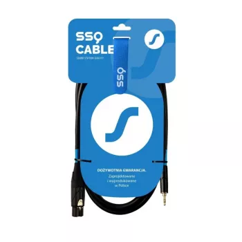 XLR (3-Pin) Buchse auf 3,5 mm TRS Stereo-Klinkenstecker Kabel SSQ XLRMi0.5 0,5 m, symmetrisch, 85Ω ±5Ω, 2×0,23 mm², schwarz