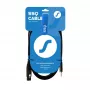 XLR (3-Pin) Buchse auf 3,5 mm TRS Stereo-Klinkenstecker Kabel SSQ XLRMi0.5 0,5 m, symmetrisch, 85Ω ±5Ω, 2×0,23 mm², schwarz