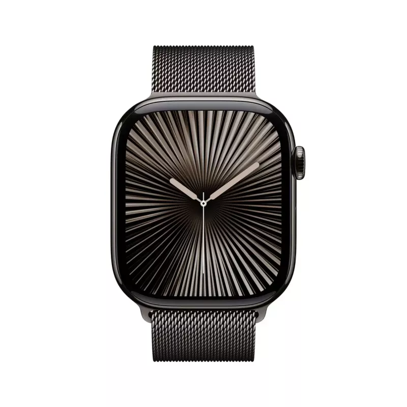 Smartwatch Apple Watch Series 10 GPS + Cellular 46mm Schiefer Titan Gehäuse mit Schiefer Milanese Loop - S/M