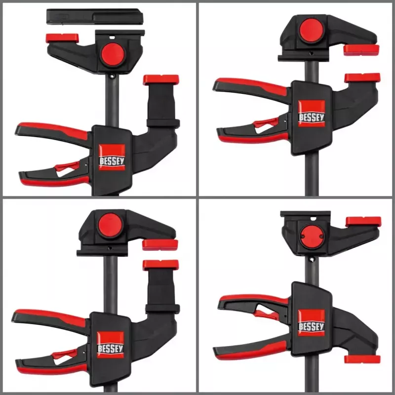 Tischklemme Bessey EZR15SET Einhand, 150 mm Spannweite, 60 mm Ausladung, schwarz/rot