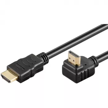 Goobay HDMI 2.0 90°-Winkelkabel mit Ethernet 4K 60Hz 5 m Schwarz