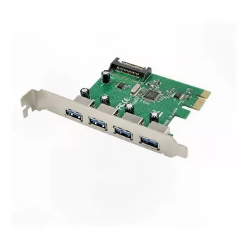 PCIe USB 3.0 Karte Inateck KTU3FR-4P — 4 USB 3.0 Anschlüsse, 15‑poliger SATA-Stromanschluss