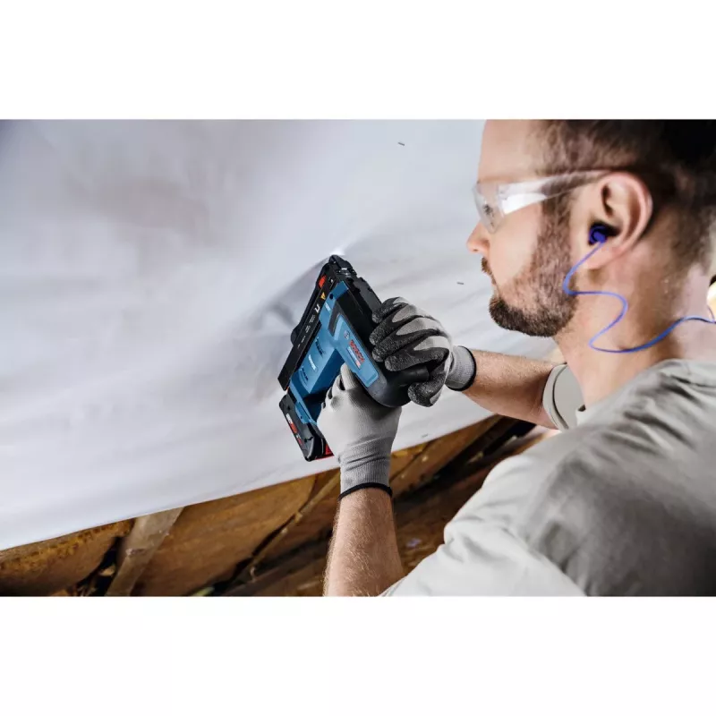 Akku-Holztacker GTH 18V-14 Professional solo, 18 Volt, Elektrotacker Blau/Schwarz, ohne Akku und Ladegerät