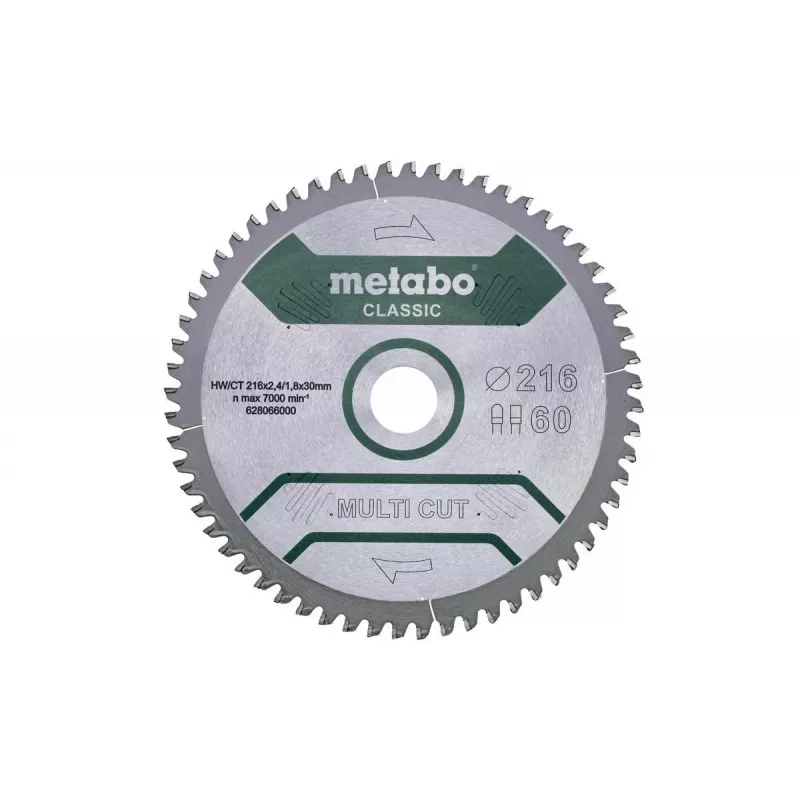 Kreissägeblatt Metabo 628066000 21,6 cm