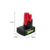 Akku für kabellose Werkzeuge Green Cell PTML12V6 12V Li-Ion 6 Ah, Abmessungen 6,6×9×11,1 cm