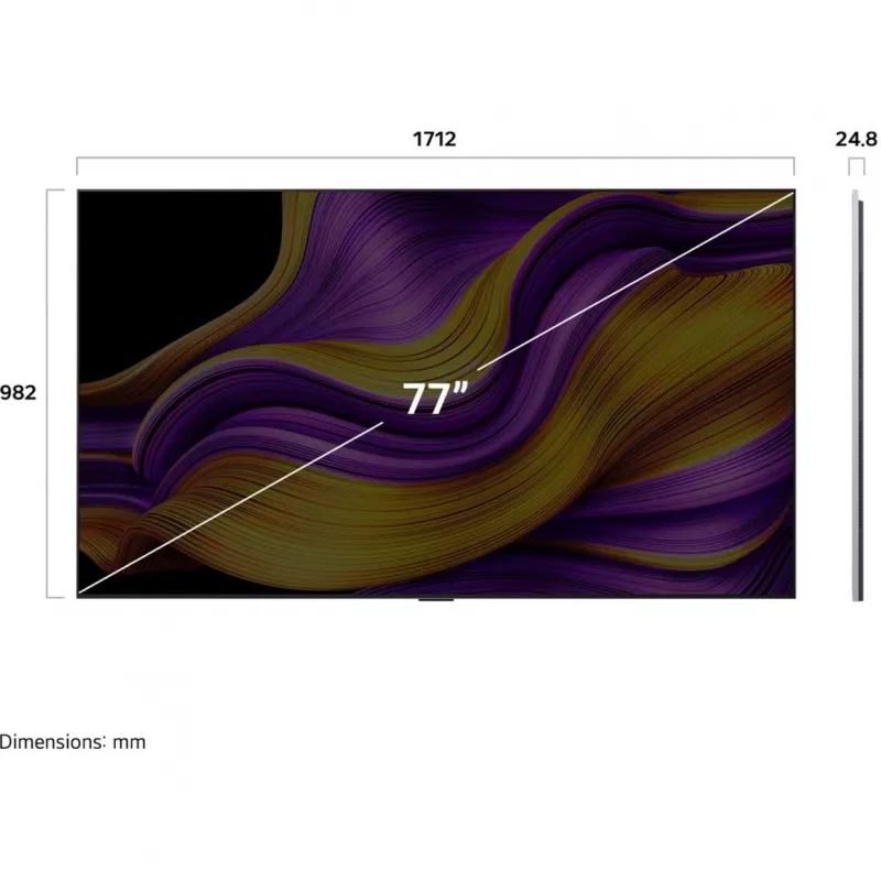 OLED77G57LW evo TV, OLED-Fernseher 194.7 cm (77 Zoll), silber/schwarz, UltraHD/4K, Triple Tuner, HDR, 120Hz Panel