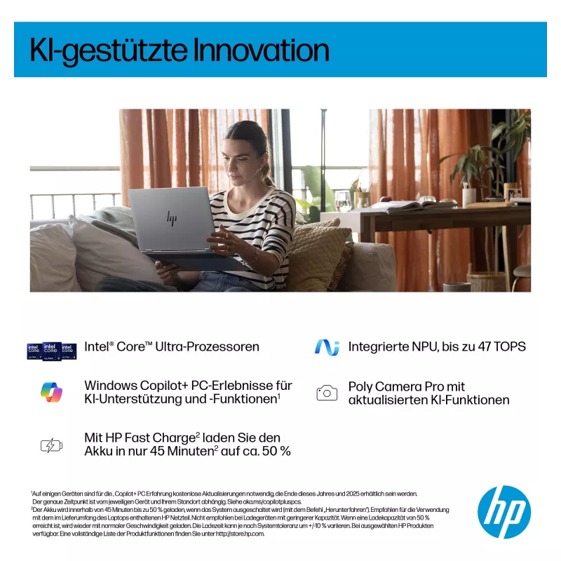 HP OmniBook BZ8E4EA 16 Notebook - Core Ultra 5 4,5 GHz 40,6 cm - 512 GB SSD - 16 GB RAM - Touchscreen - Windows 11 Home (BZ8E4EA#ABD)