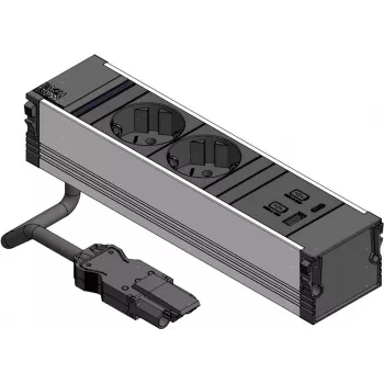 Bachmann CONI 2xCEE7/3 1xUSB A/C 22W 0,2m GST18 schwarz (912.233)