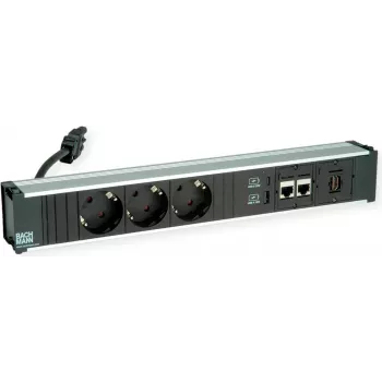 Steckdosenleiste Bachmann CONI 912.18118 mit 3x CEE7-Steckdosen und 2x CAT6a-Netzwerkanschlüssen