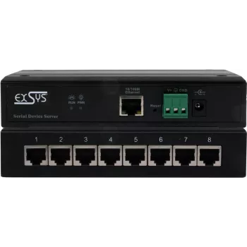 Serieller Geräteserver Exsys EX-61008 — 8x RS232/422/485-Ports, inklusive Netzteil