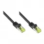 RJ45-Patchkabel mit Cat.7-Rohkabel und Rasthebelschutz (RNS®), S/FTP, PiMF, halogenfrei, 600 MHz, OFC, Schwarz, 25 m, Good Connections® (8070R-250S)