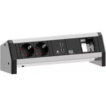 Power extension Bachmann Desk 1 3 AC-Steckdosen Schwarz