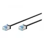 Goobay Ultra-Flexibles CAT 6A Patchkabel slim U/FTP schwarz - extra-kurzer Stecker (74315)