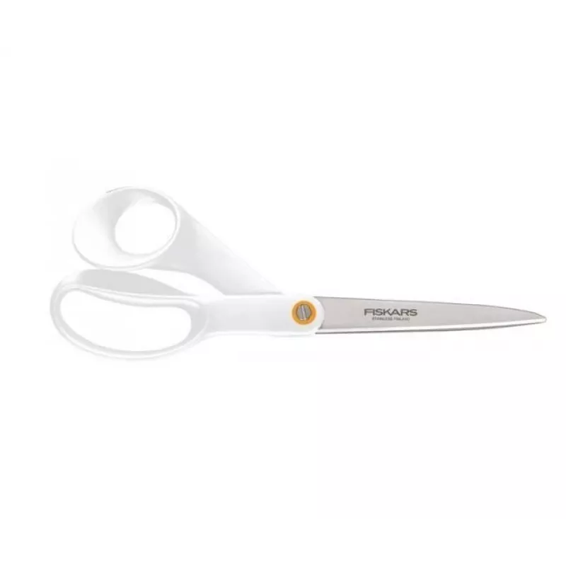 Fiskars F061200487 Büro-/Bastelschere mit geradem Schnitt – Edelstahl, Weiß