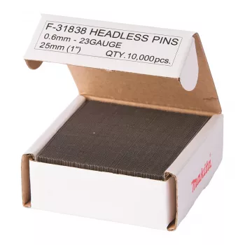 Makita F-31838 verzinkte Stiftnägel, 0,6 x 25 mm, 23 Ga, 10000 Stück