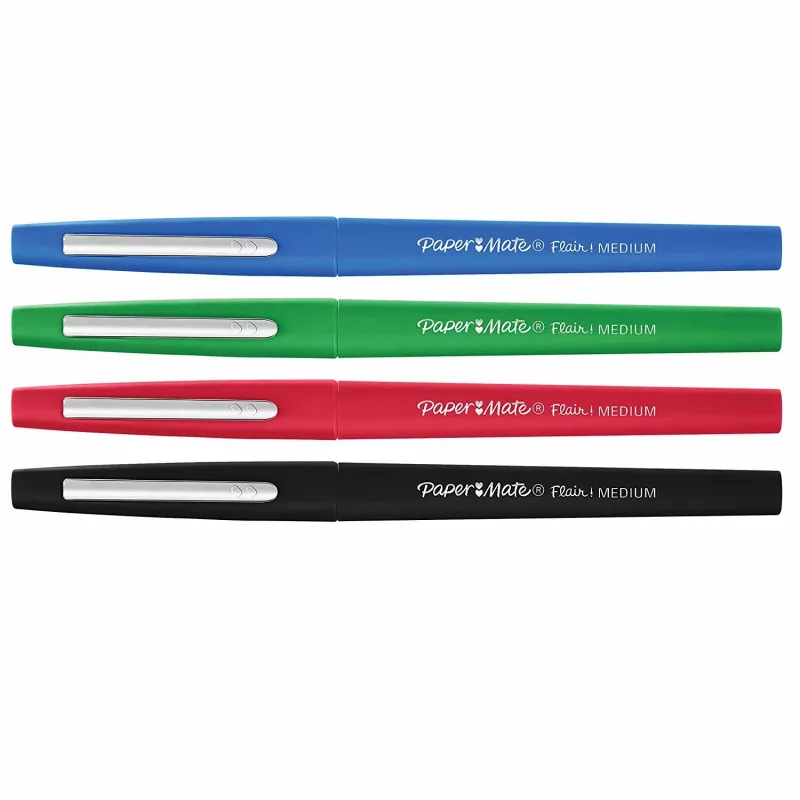 Filzstifte Papermate Flair Medium Schwarz Blau Grün Rot 4 Stück