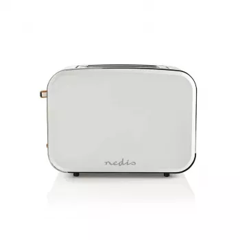 Toaster Nedis KABT510EWT – 2-Scheiben-Edelstahlgehäuse, 900 W, Weiß