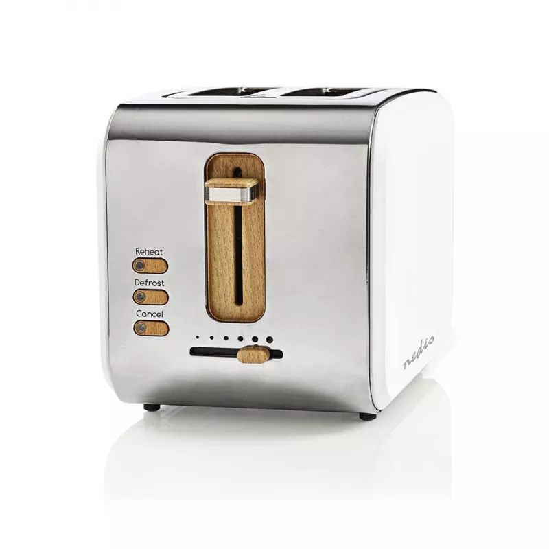Toaster Nedis KABT510EWT – 2-Scheiben-Edelstahlgehäuse, 900 W, Weiß