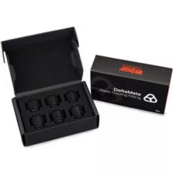 Thermal Grizzly Thermal Interface Fitting DeltaMate Fitting HT16 Schwarz (6er-Pack)