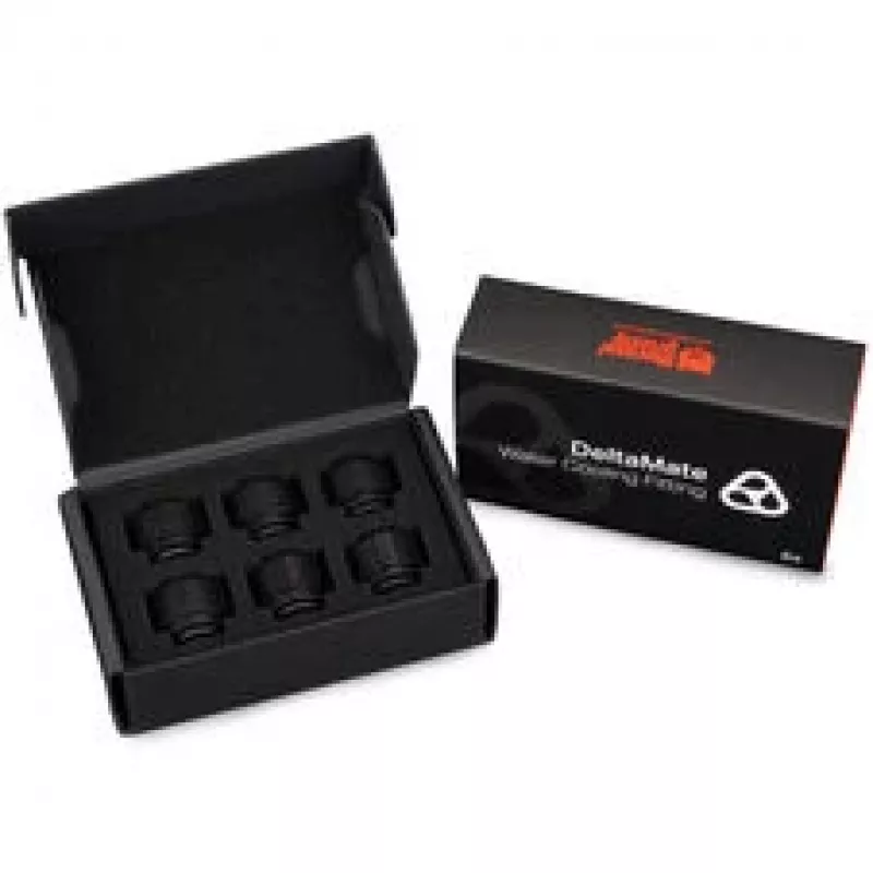 Thermal Grizzly Thermal Interface Fitting DeltaMate Fitting HT16 Schwarz (6er-Pack)