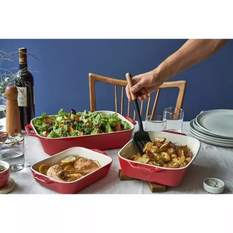 ZWILLING Staub Keramik rechteckiges Backset 3 Stück, rot, max. 300°C