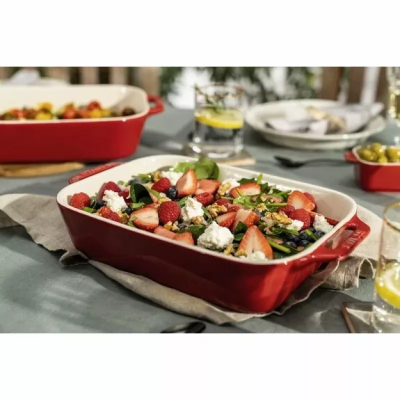 ZWILLING Staub Keramik rechteckiges Backset 3 Stück, rot, max. 300°C