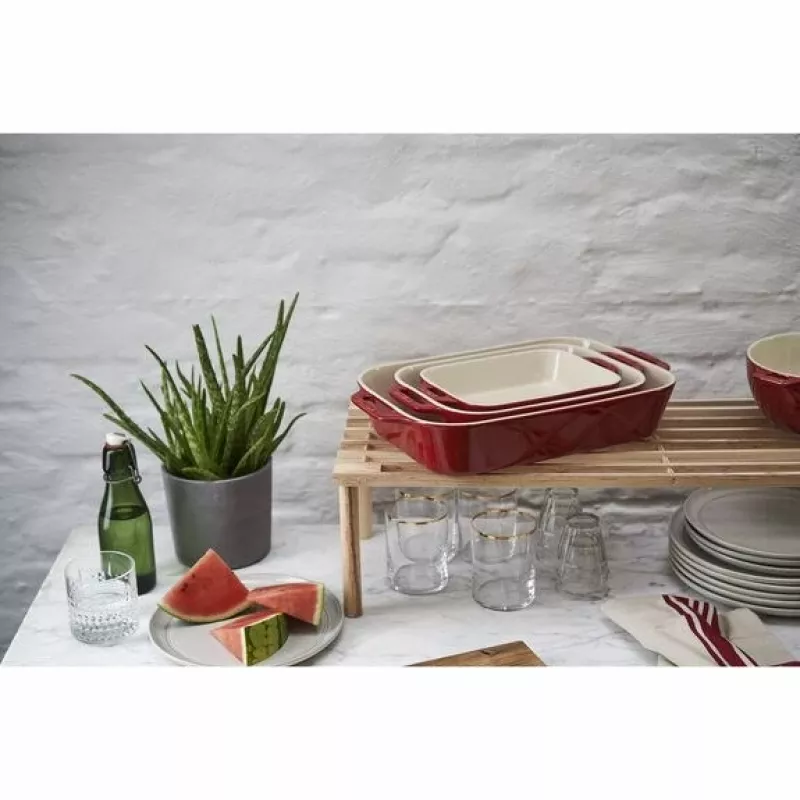 ZWILLING Staub Keramik rechteckiges Backset 3 Stück, rot, max. 300°C