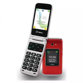 Flip-Phone Olympia VITUS 4G — 2,8 Zoll (7,11 cm) LCD, Bluetooth, FM-Radio, 147 g, Rot