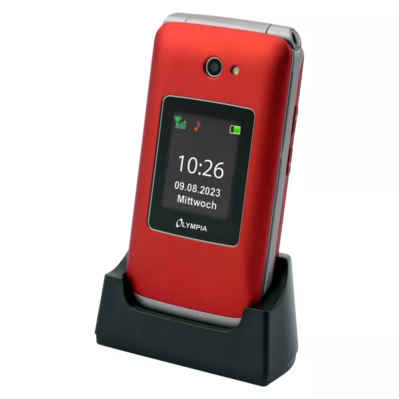 Flip-Phone Olympia VITUS 4G — 2,8 Zoll (7,11 cm) LCD, Bluetooth, FM-Radio, 147 g, Rot