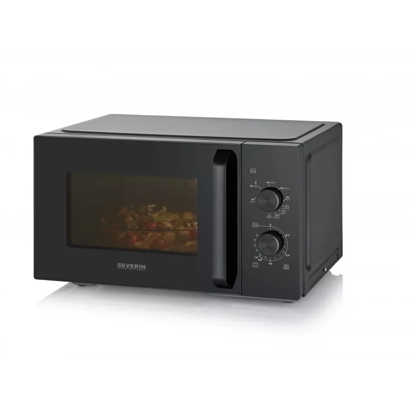 Kombinationsmikrowelle SEVERIN MW 7792, Tischgerät, 20 L, 900 W, Schwarz, Tasten und Drehregler