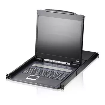 KVM-Switch ATEN CL1308N 8-Port, USB/PS/2 Tastatur & Maus, 19 Zoll LCD, 1U Rack, schwarz