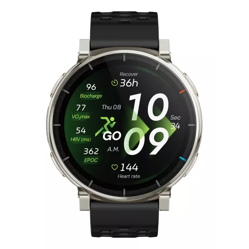 Smartwatch Amazfit Active 3 — 1,32 Zoll (3,35 cm) AMOLED 466×466 px, GPS, 365 mAh, Silikonarmband