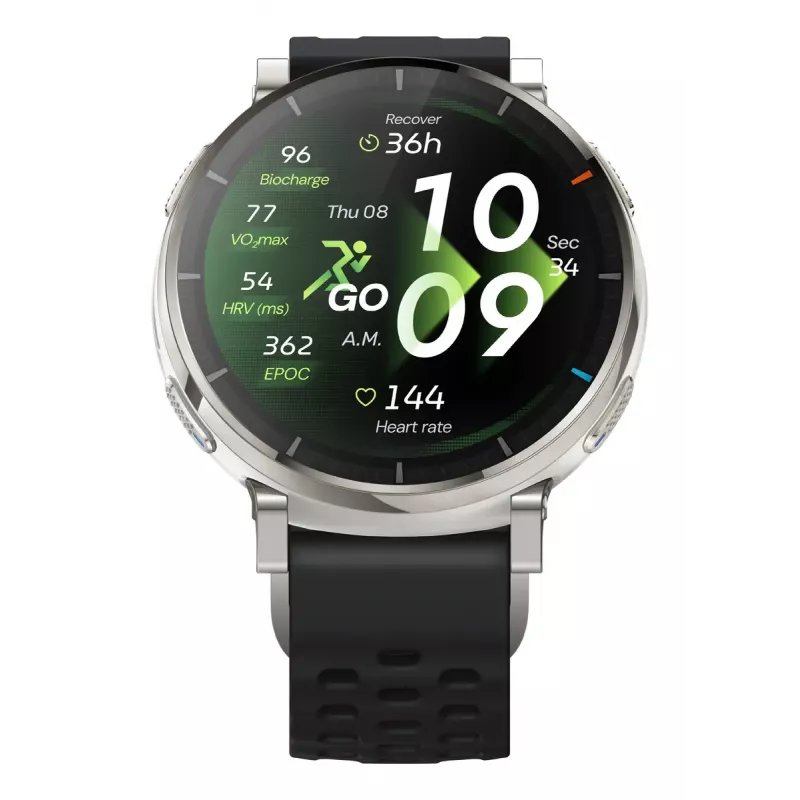 Smartwatch Amazfit Active 3 — 1,32 Zoll (3,35 cm) AMOLED 466×466 px, GPS, 365 mAh, Silikonarmband