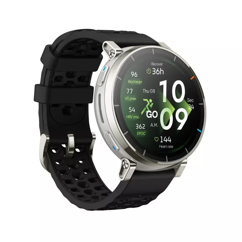 Smartwatch Amazfit Active 3 — 1,32 Zoll (3,35 cm) AMOLED 466×466 px, GPS, 365 mAh, Silikonarmband