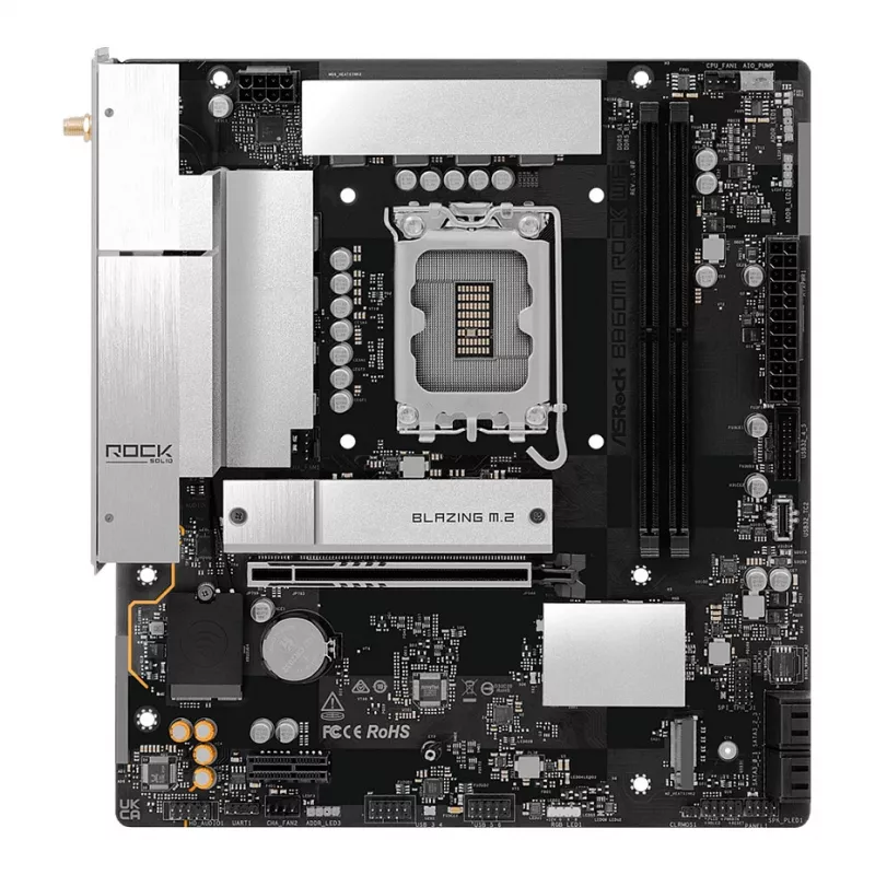 Mainboard ASRock B860M Rock WiFi (mATX, Intel LGA 1851, DDR5, HDMI, DisplayPort)