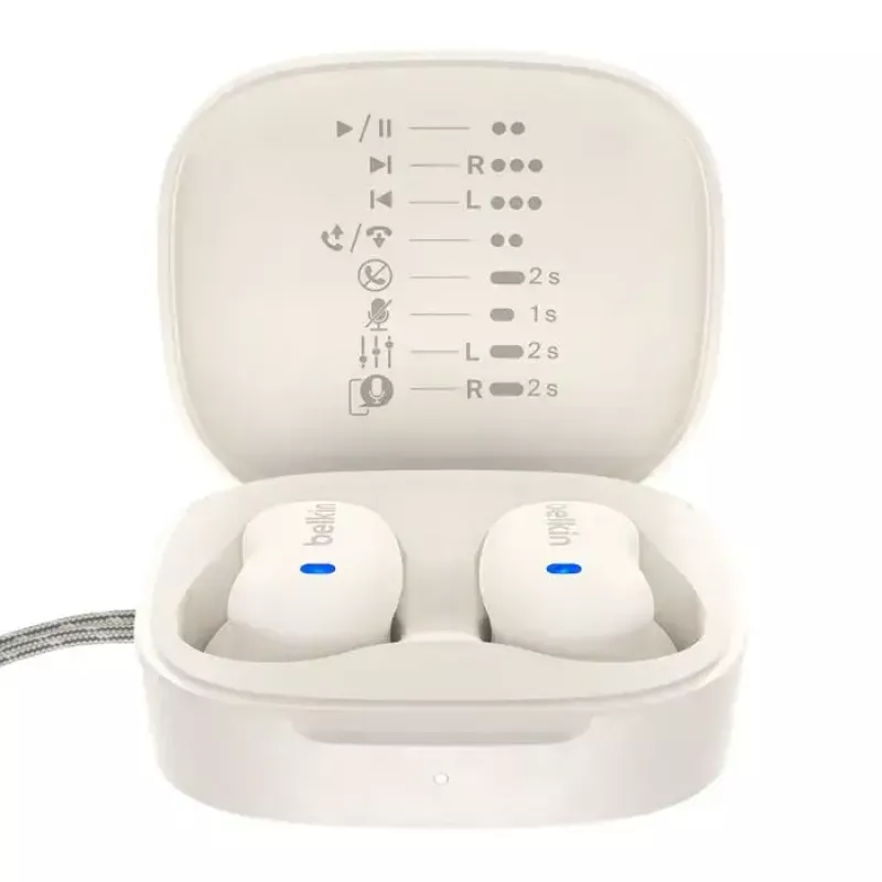Headset Belkin SoundForm Anywhere — In-Ear kabelgebunden & kabellos (USB-C, Bluetooth), weiß, 4 g