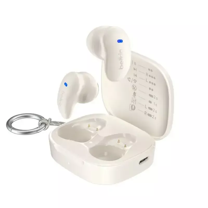 Headset Belkin SoundForm Anywhere — In-Ear kabelgebunden & kabellos (USB-C, Bluetooth), weiß, 4 g