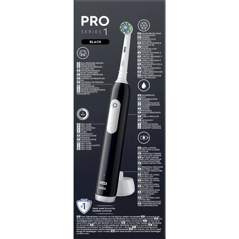 Elektrische Zahnbürste BRAUN Oral-B Pro Series 1, schwarz