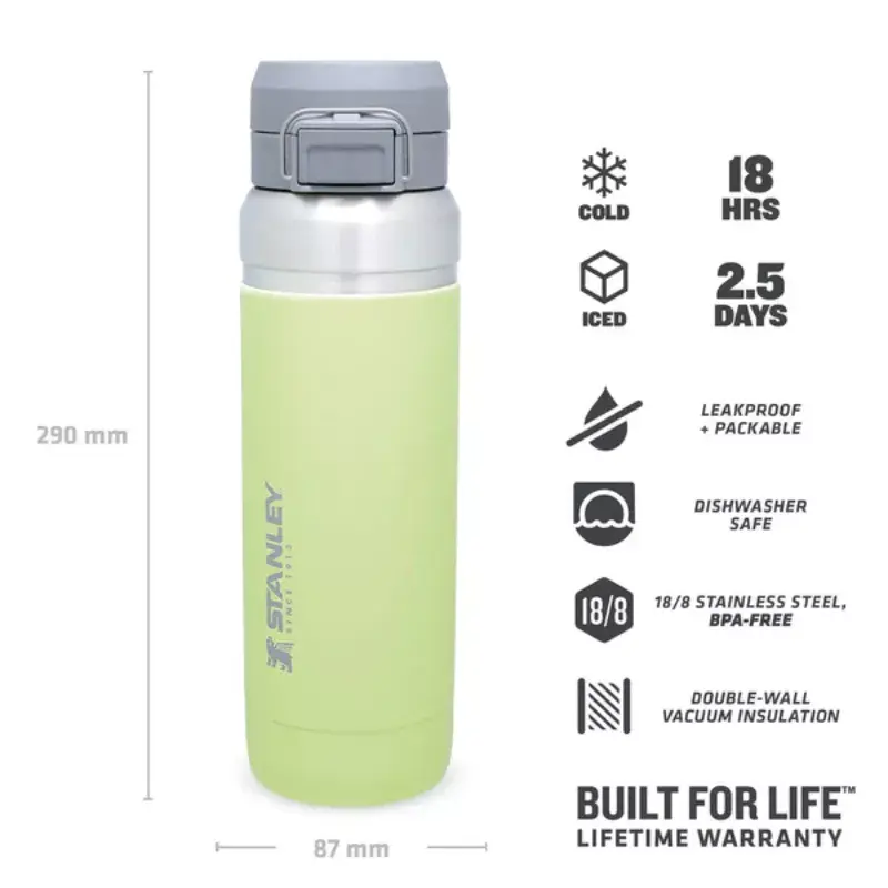 STANLEY Thermoflasche The Quick Flip Go Trinkflasche 1,06 L, zitronengelb
