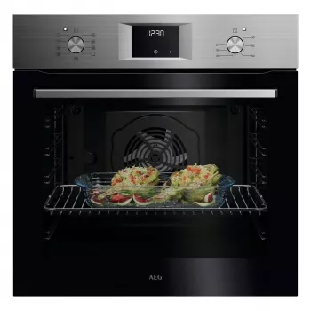 Einbau-Elektrobackofen AEG Serie 5000 OU5AB20SM – 72 l, A+, Edelstahl/Schwarz, Touch- und Drehregler